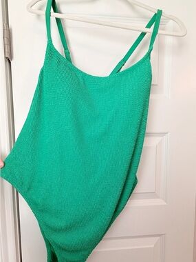 Shade & Shore Green Ribbed One Piece, Sz 20